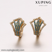 93394 high quality 18k gold color fashion jewelry insert turquoise earrings